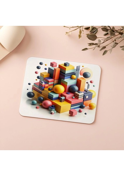 Parlak Yüzeyli Geometrik Şekillerle Mouse Pad - 19X23 cm 2 mm Dikdörtgen Ithal Baskılı Mouse Pad indirimleri