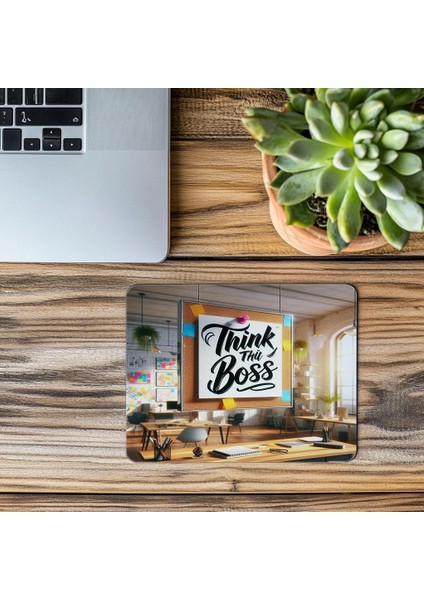 Think Like A Boss Sözlü Mousepad – Lider Ruhlu - 19X23 cm 2 mm Dikdörtgen Ithal Baskılı Mouse Pad modelleri