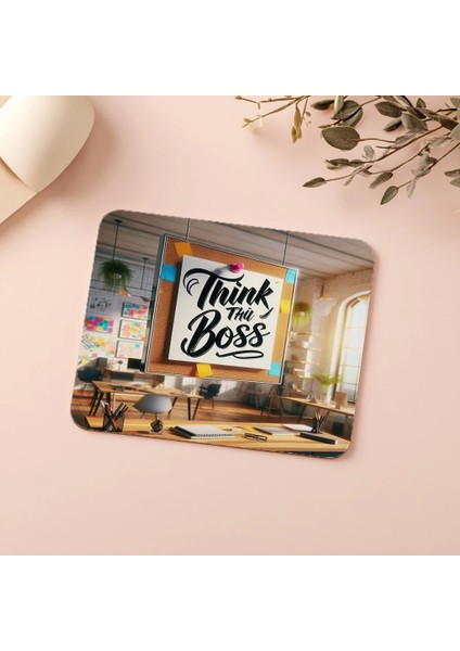 Think Like A Boss Sözlü Mousepad – Lider Ruhlu - 19X23 cm 2 mm Dikdörtgen Ithal Baskılı Mouse Pad indirimleri