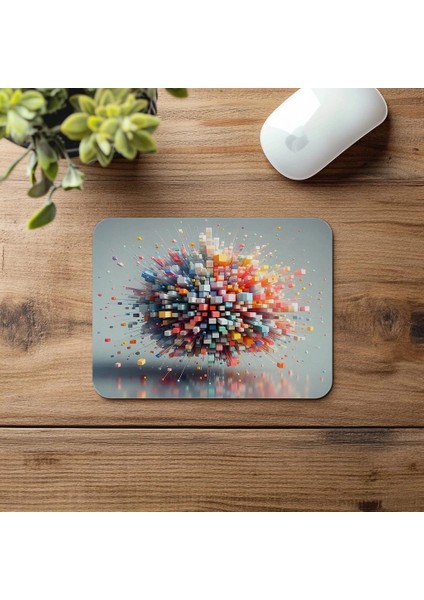 Geometrik Patlama Efektiyle Minimal Mouse Pad - 19X23 cm 2 mm Dikdörtgen Ithal Baskılı Mouse Pad fırsatları