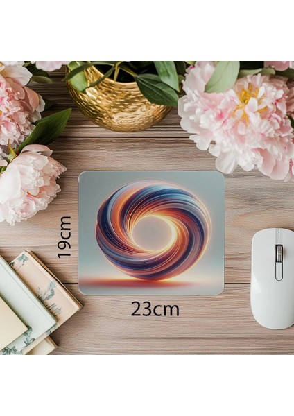 Işıklı Torus Şekilli 3D Mousepad Tasarımı - 19X23 cm 2 mm Dikdörtgen Ithal Baskılı Mouse Pad