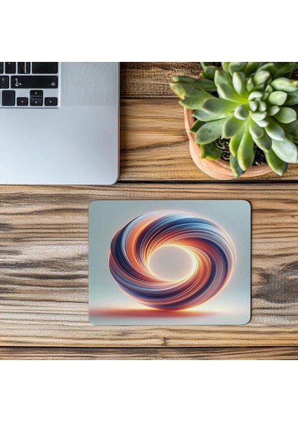 Işıklı Torus Şekilli 3D Mousepad Tasarımı - 19X23 cm 2 mm Dikdörtgen Ithal Baskılı Mouse Pad modelleri