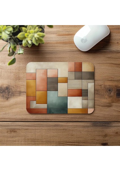 Nötr Paletli Modern Kompozisyon Mousepad - 19X23 cm 2 mm Dikdörtgen Ithal Baskılı Mouse Pad fırsatları