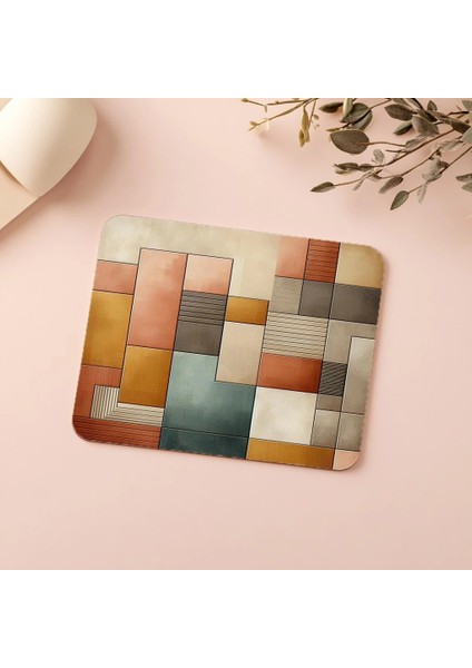 Nötr Paletli Modern Kompozisyon Mousepad - 19X23 cm 2 mm Dikdörtgen Ithal Baskılı Mouse Pad indirimleri
