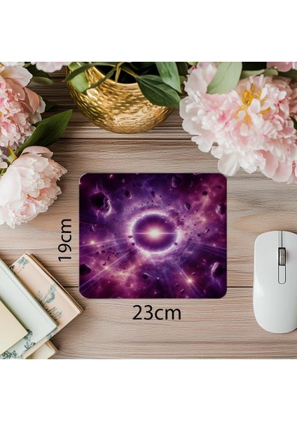 Parçacık Efektli Uzay Geçidi Mousepad - 19X23 cm 2 mm Dikdörtgen Ithal Baskılı Mouse Pad