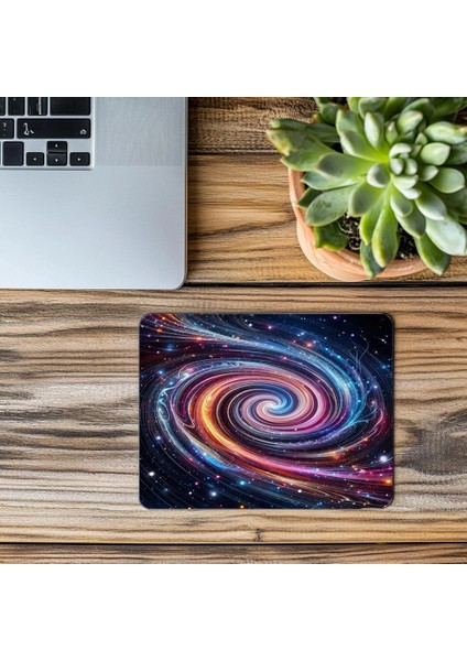 Renkli Galaksi Dönüşü Mousepad - 19X23 cm 2 mm Dikdörtgen Ithal Baskılı Mouse Pad modelleri