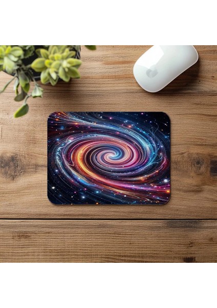 Renkli Galaksi Dönüşü Mousepad - 19X23 cm 2 mm Dikdörtgen Ithal Baskılı Mouse Pad fırsatları