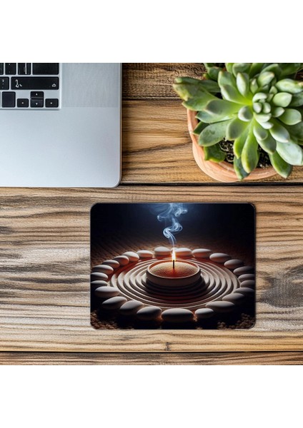Minimalist Spiritüel Tütsü Mousepad - 19X23 cm 2 mm Dikdörtgen Ithal Baskılı Mouse Pad modelleri