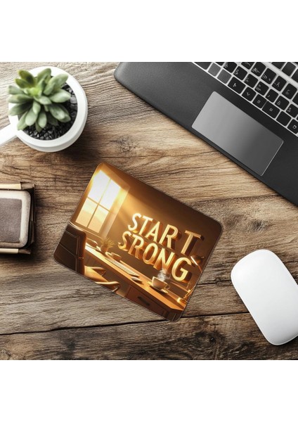 Enerjik Başlangıçlar Için 3D Tasarım Mousepad - 19X23 cm 2 mm Dikdörtgen Ithal Baskılı Mouse Pad