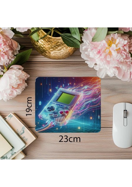 Floating Game Console Mouse Pad – Neon Stil - 19X23 cm 2 mm Dikdörtgen Ithal Baskılı Mouse Pad