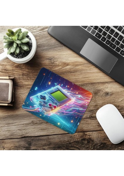 Floating Game Console Mouse Pad – Neon Stil - 19X23 cm 2 mm Dikdörtgen Ithal Baskılı Mouse Pad