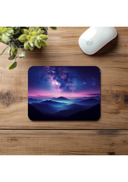 Samanyolu Manzaralı Dağ Silüetli Mousepad - 19X23 cm 2 mm Dikdörtgen Ithal Baskılı Mouse Pad fırsatları