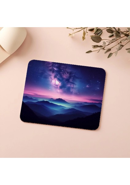 Samanyolu Manzaralı Dağ Silüetli Mousepad - 19X23 cm 2 mm Dikdörtgen Ithal Baskılı Mouse Pad indirimleri