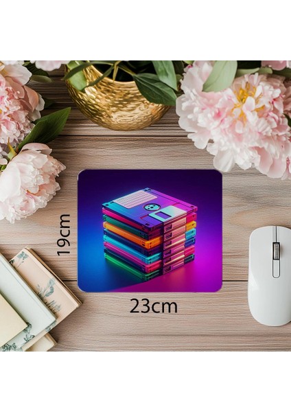 Havada Yüzen Floppy Disk Mousepad - 19X23 cm 2 mm Dikdörtgen Ithal Baskılı Mouse Pad