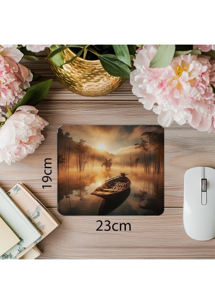 Altın Işıklı Sessiz Gölet Mouse Pad - 19X23 cm 2 mm Dikdörtgen Ithal Baskılı Mouse Pad
