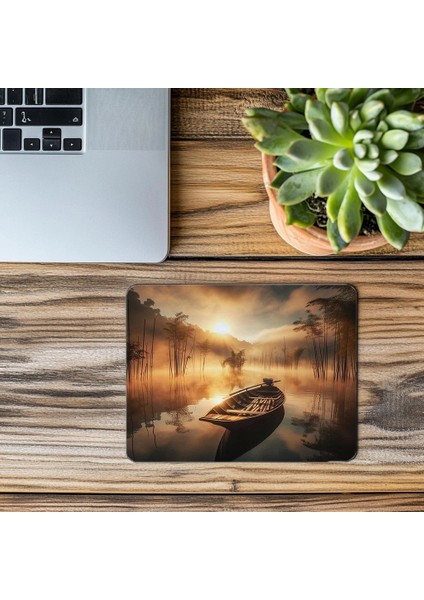 Altın Işıklı Sessiz Gölet Mouse Pad - 19X23 cm 2 mm Dikdörtgen Ithal Baskılı Mouse Pad modelleri