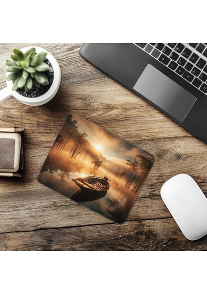 Altın Işıklı Sessiz Gölet Mouse Pad - 19X23 cm 2 mm Dikdörtgen Ithal Baskılı Mouse Pad