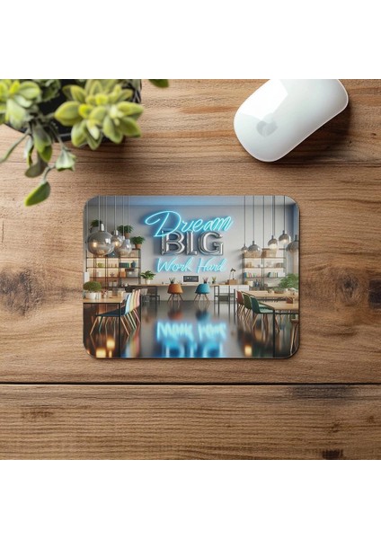 Ofis Için Ilham Verici 3D Mousepad – Dream Sloganlı - 19X23 cm 2 mm Dikdörtgen Ithal Baskılı Mouse Pad fırsatları
