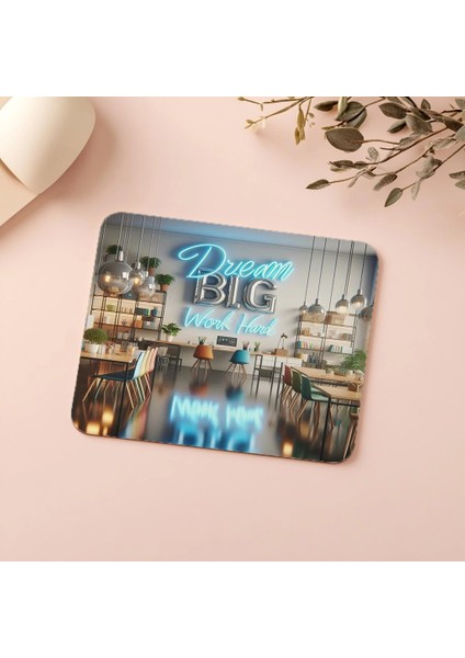 Ofis Için Ilham Verici 3D Mousepad – Dream Sloganlı - 19X23 cm 2 mm Dikdörtgen Ithal Baskılı Mouse Pad indirimleri