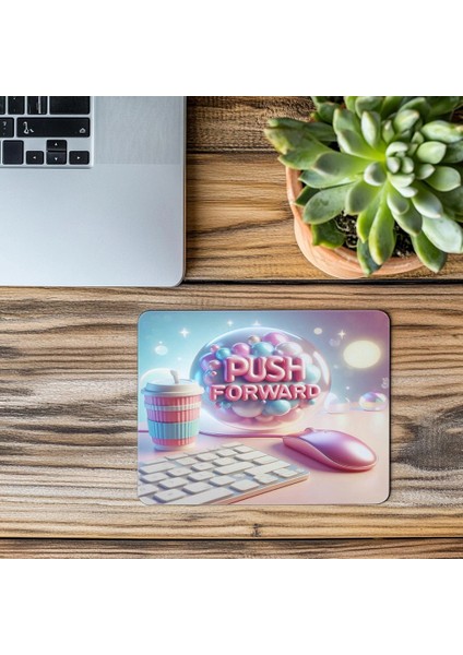Push Forward Yazılı Parlak 3D Mousepad - 19X23 cm 2 mm Dikdörtgen Ithal Baskılı Mouse Pad modelleri