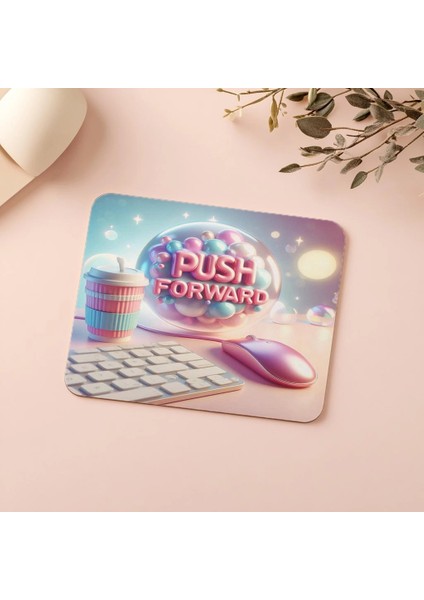 Push Forward Yazılı Parlak 3D Mousepad - 19X23 cm 2 mm Dikdörtgen Ithal Baskılı Mouse Pad indirimleri