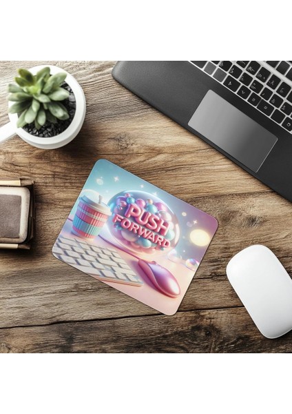 Push Forward Yazılı Parlak 3D Mousepad - 19X23 cm 2 mm Dikdörtgen Ithal Baskılı Mouse Pad