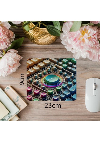 Enter Tuşu Vurgulu Neon Mousepad - 19X23 cm 2 mm Dikdörtgen Ithal Baskılı Mouse Pad