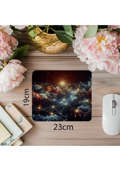Gökbilim Temalı Modern Space Mouse Pad - 19X23 cm 2 mm Dikdörtgen Ithal Baskılı Mouse Pad