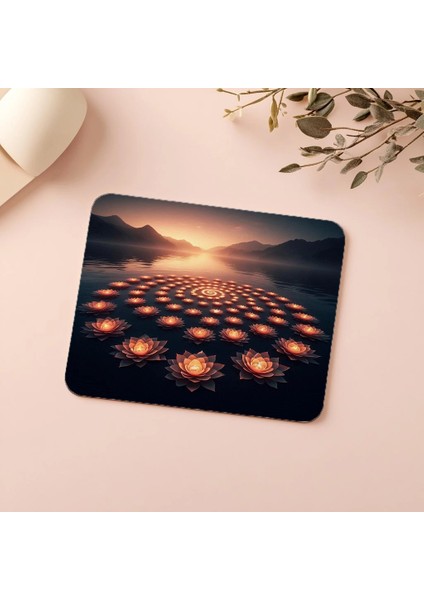 Çiçekle Kurulan Simetri Mouse Pad - 19X23 cm 2 mm Dikdörtgen Ithal Baskılı Mouse Pad indirimleri