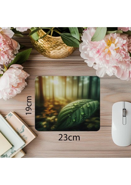 Orman Arka Planlı Yakın Doğa Mouse Pad - 19X23 cm 2 mm Dikdörtgen Ithal Baskılı Mouse Pad