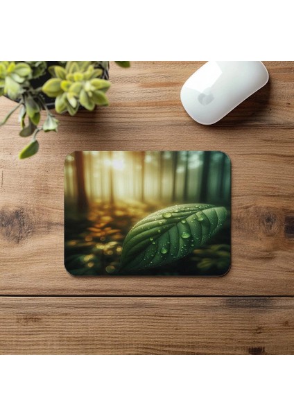 Orman Arka Planlı Yakın Doğa Mouse Pad - 19X23 cm 2 mm Dikdörtgen Ithal Baskılı Mouse Pad fırsatları
