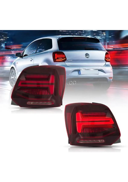 Vw Polo 6r 2009.2014 Audi Dizayn Q2 Kırmızı Ledli Arka Stop