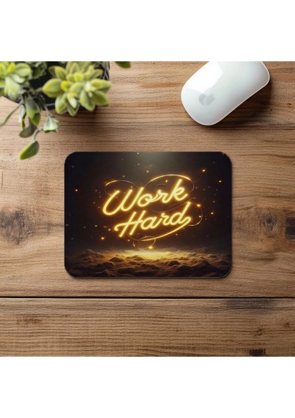 Çalışkanlık Temalı Neon Yazı Mousepad - 19X23 cm 2 mm Dikdörtgen Ithal Baskılı Mouse Pad fırsatları