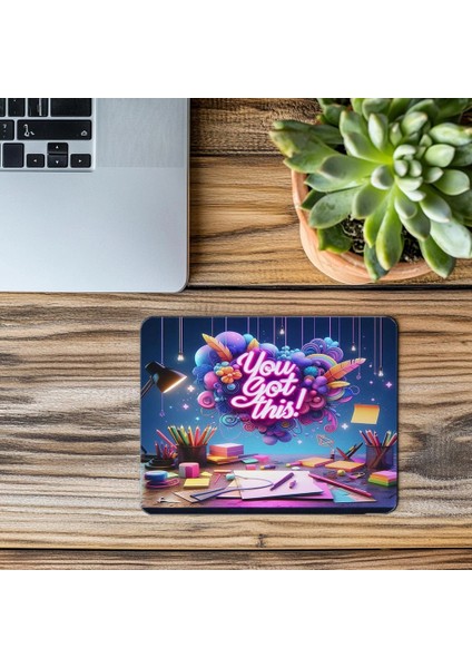 Parlak Renkli Mousepad – Sen Bunu Yaparsın Temalı - 19X23 cm 2 mm Dikdörtgen Ithal Baskılı Mouse Pad modelleri