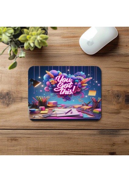 Parlak Renkli Mousepad – Sen Bunu Yaparsın Temalı - 19X23 cm 2 mm Dikdörtgen Ithal Baskılı Mouse Pad fırsatları