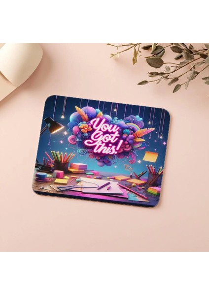 Parlak Renkli Mousepad – Sen Bunu Yaparsın Temalı - 19X23 cm 2 mm Dikdörtgen Ithal Baskılı Mouse Pad indirimleri