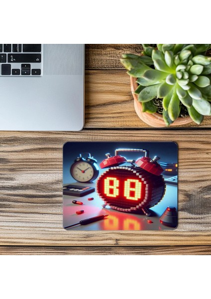Yumuşak Işıklı Eski Alarm Mouse Pad - 19X23 cm 2 mm Dikdörtgen Ithal Baskılı Mouse Pad modelleri