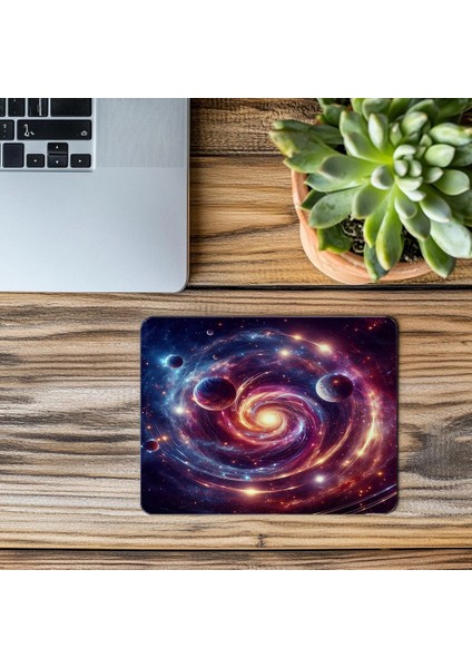 Dönen Galaksi Temalı Zamanlayıcı Mousepad - 19X23 cm 2 mm Dikdörtgen Ithal Baskılı Mouse Pad modelleri
