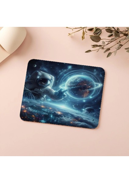 Teknolojik Evren ve Astronot Mouse Pad - 19X23 cm 2 mm Dikdörtgen Ithal Baskılı Mouse Pad indirimleri