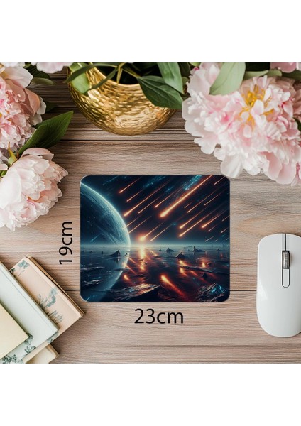 Buzlu Yüzeyde Meteor Yağmuru Mousepad - 19X23 cm 2 mm Dikdörtgen Ithal Baskılı Mouse Pad