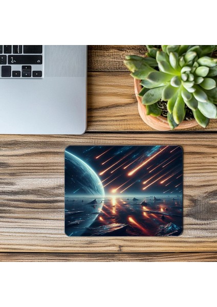 Buzlu Yüzeyde Meteor Yağmuru Mousepad - 19X23 cm 2 mm Dikdörtgen Ithal Baskılı Mouse Pad modelleri