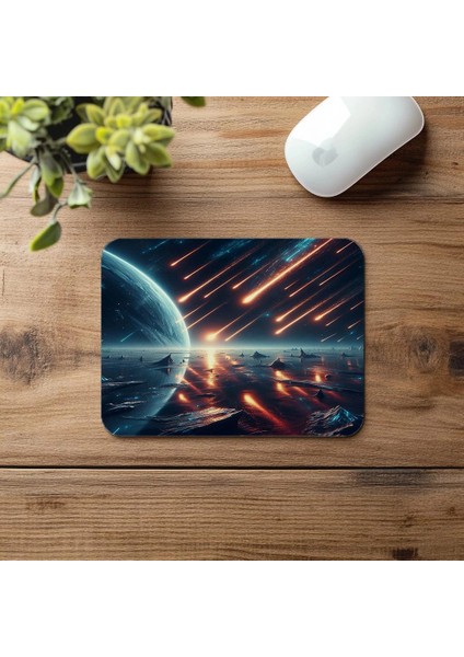 Buzlu Yüzeyde Meteor Yağmuru Mousepad - 19X23 cm 2 mm Dikdörtgen Ithal Baskılı Mouse Pad fırsatları