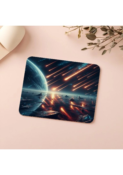Buzlu Yüzeyde Meteor Yağmuru Mousepad - 19X23 cm 2 mm Dikdörtgen Ithal Baskılı Mouse Pad indirimleri