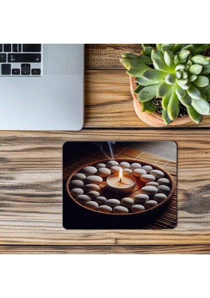 Tütsü Dumanı ve Taş Çemberli Mousepad - 19X23 cm 2 mm Dikdörtgen Ithal Baskılı Mouse Pad modelleri