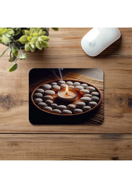 Tütsü Dumanı ve Taş Çemberli Mousepad - 19X23 cm 2 mm Dikdörtgen Ithal Baskılı Mouse Pad fırsatları