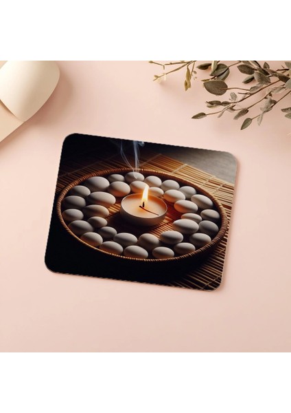 Tütsü Dumanı ve Taş Çemberli Mousepad - 19X23 cm 2 mm Dikdörtgen Ithal Baskılı Mouse Pad indirimleri