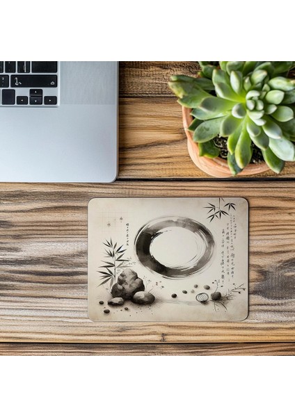 Sade Çizimli Doğal Enso Mousepad - 19X23 cm 2 mm Dikdörtgen Ithal Baskılı Mouse Pad modelleri