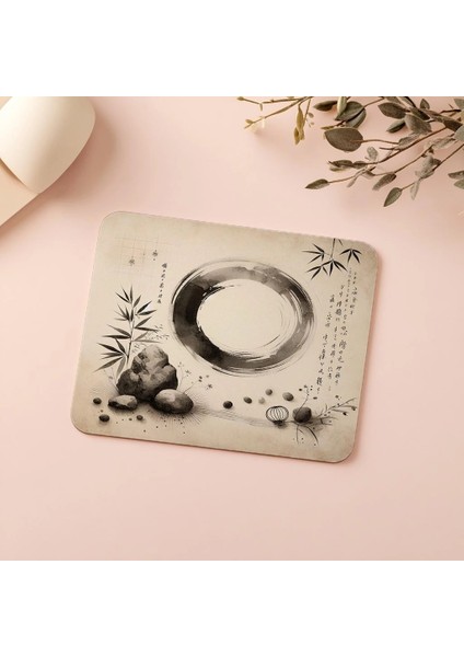 Sade Çizimli Doğal Enso Mousepad - 19X23 cm 2 mm Dikdörtgen Ithal Baskılı Mouse Pad indirimleri