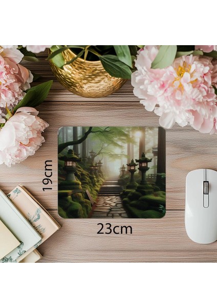 Fener Işıklı Meditasyon Tapınağı Mouse Pad - 19X23 cm 2 mm Dikdörtgen Ithal Baskılı Mouse Pad