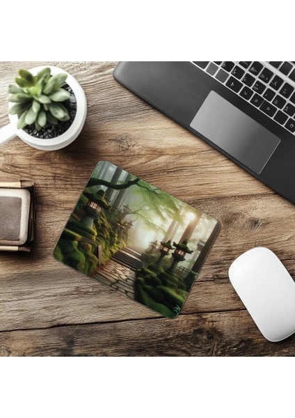 Fener Işıklı Meditasyon Tapınağı Mouse Pad - 19X23 cm 2 mm Dikdörtgen Ithal Baskılı Mouse Pad